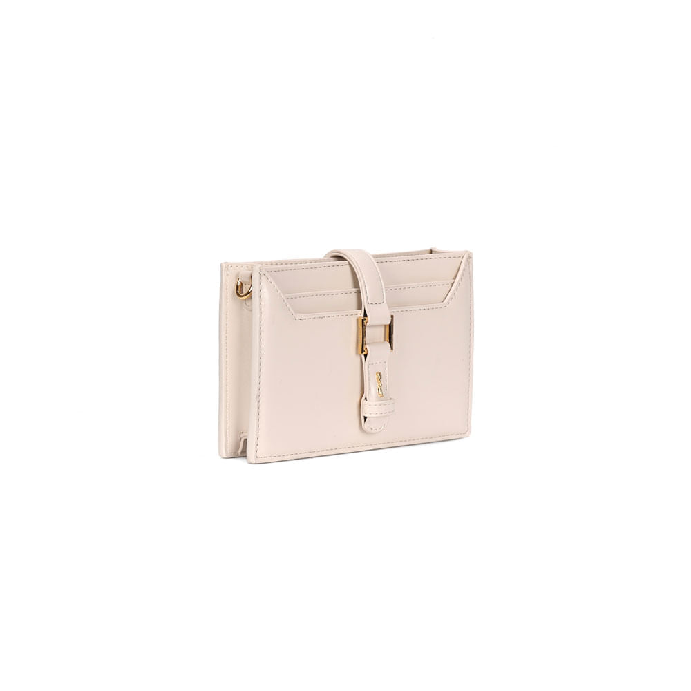 Bolsa Carteira Santa Lolla Creme Pequena Alça Transversal