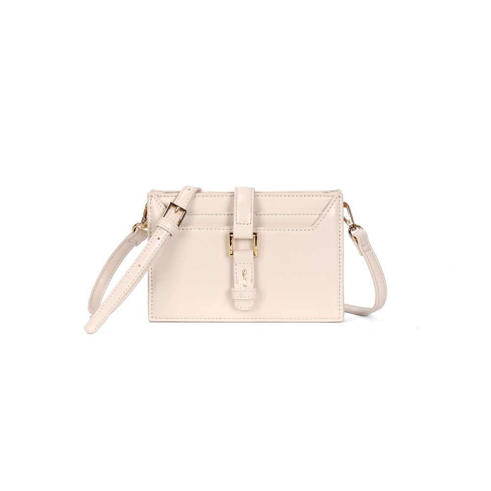 Bolsa Carteira Santa Lolla Creme Pequena Alça Transversal