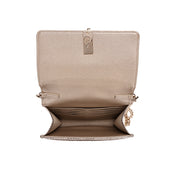 Bolsa Carteira Santa Lolla Dourada Alça Corrente Transversal 