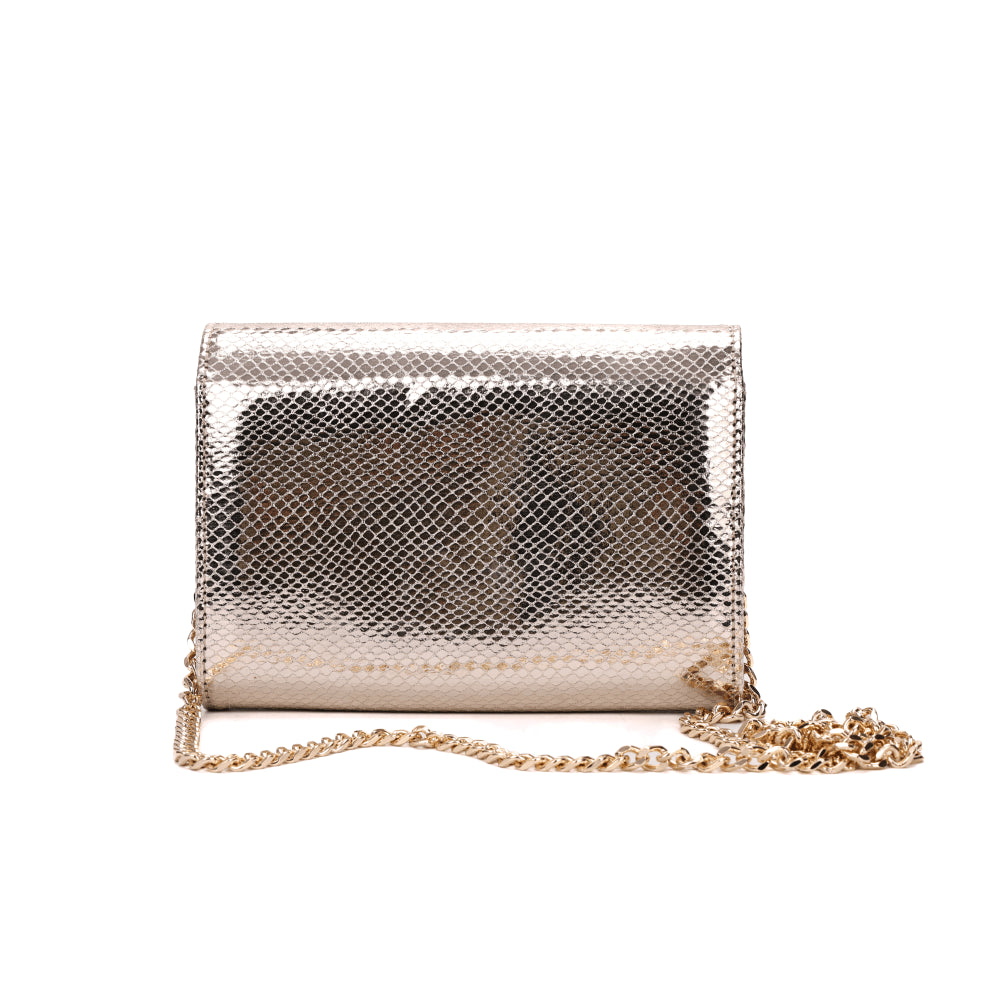 Bolsa Carteira Santa Lolla Dourada Alça Corrente Transversal 