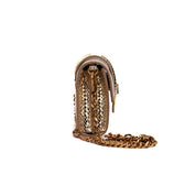 Bolsa Carteira Santa Lolla Dourada Snake Alça Corrente