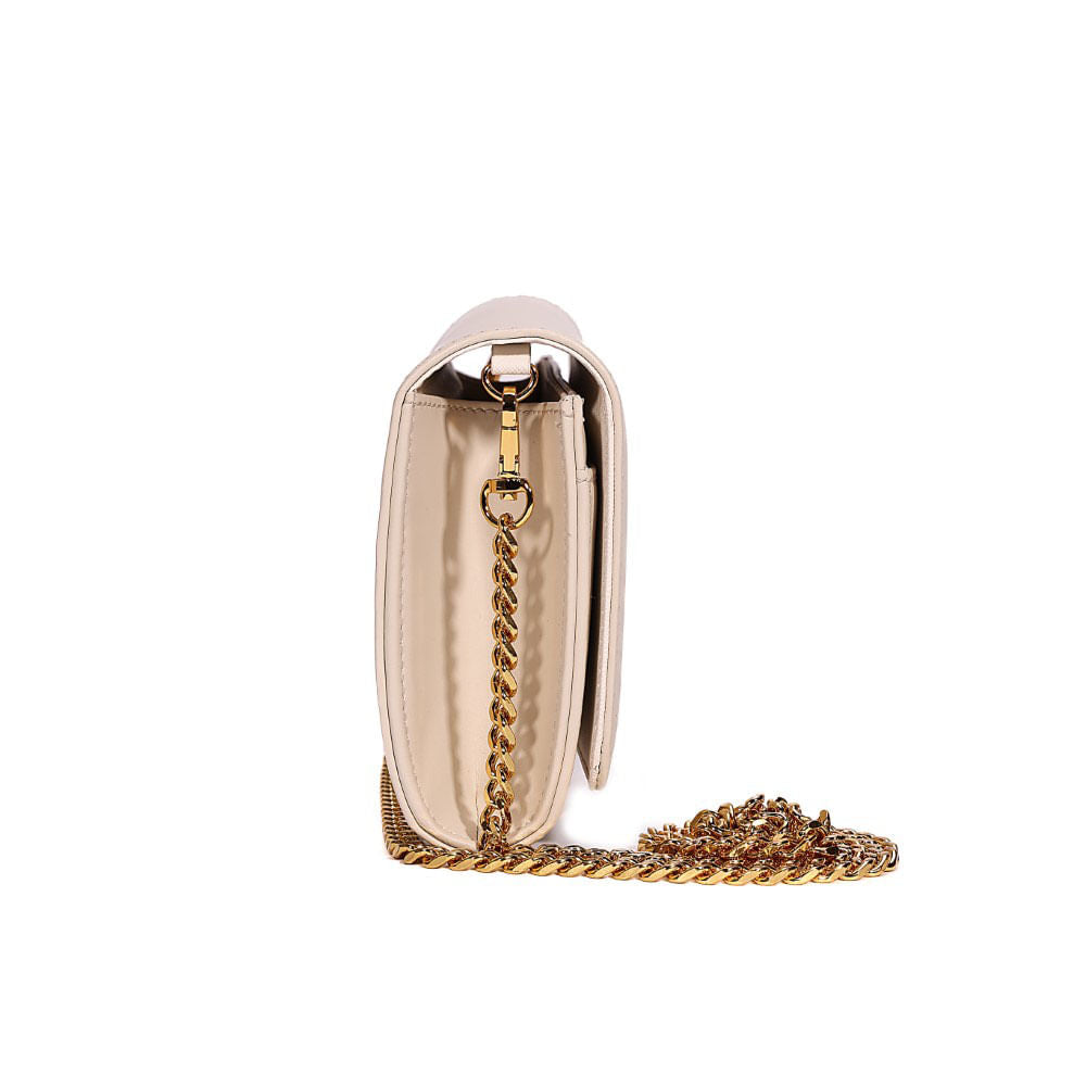 Bolsa Carteira Santa Lolla Marfim Alça Correntes