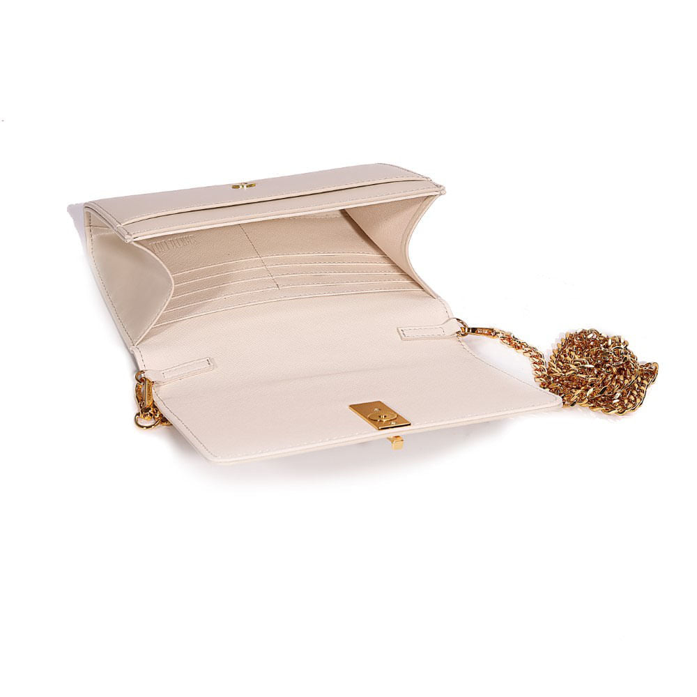 Bolsa Carteira Santa Lolla Marfim Alça Correntes