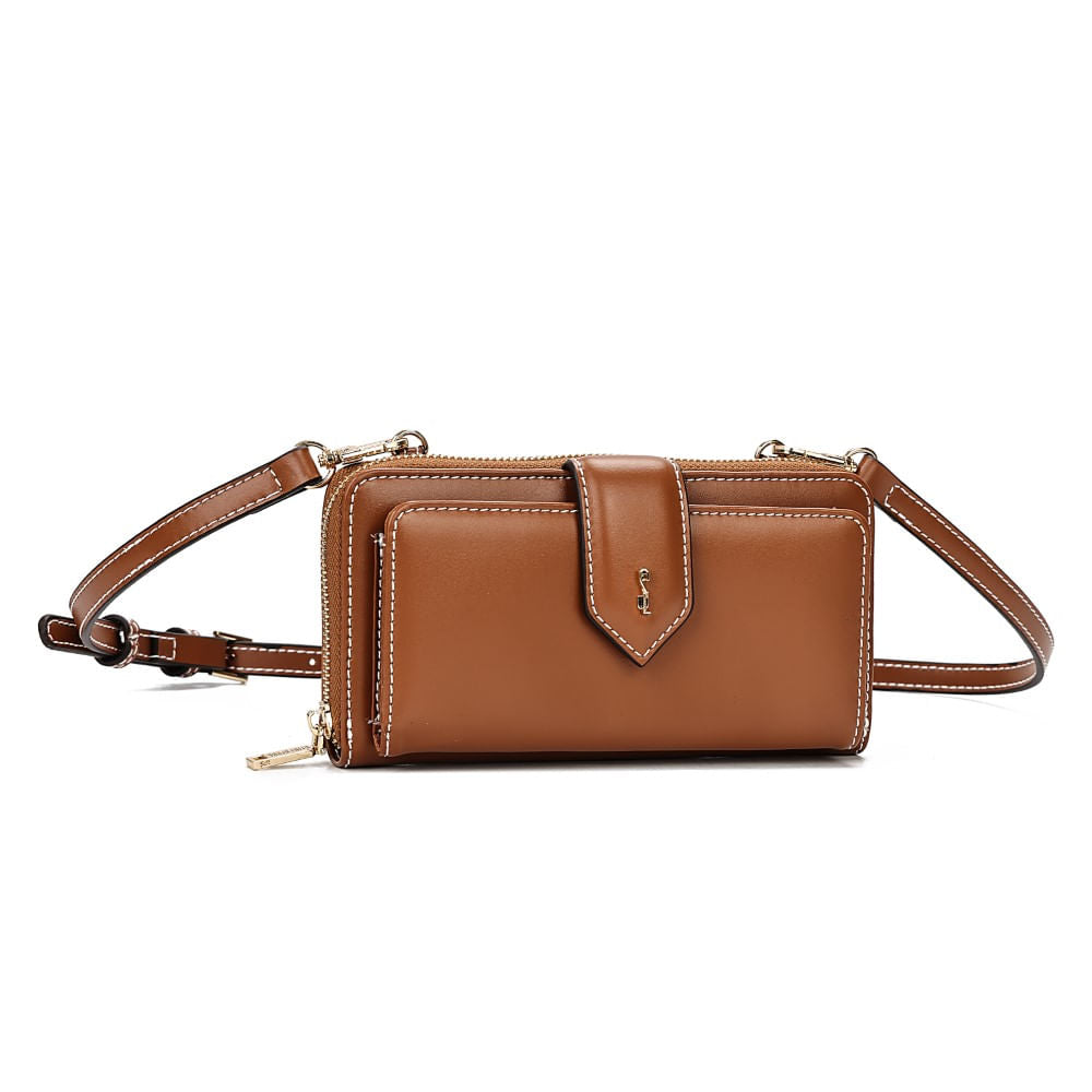 Bolsa Carteira Santa Lolla Marrom Alça Transversal
