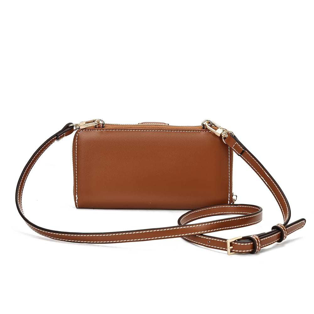 Bolsa Carteira Santa Lolla Marrom Alça Transversal