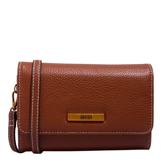 Bolsa Carteira Santa Lolla Marrom Alça Transversal