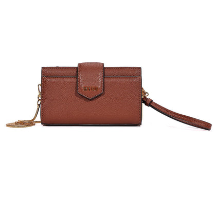 Bolsa Carteira Santa Lolla Marrom Alça Transversal Corrente 