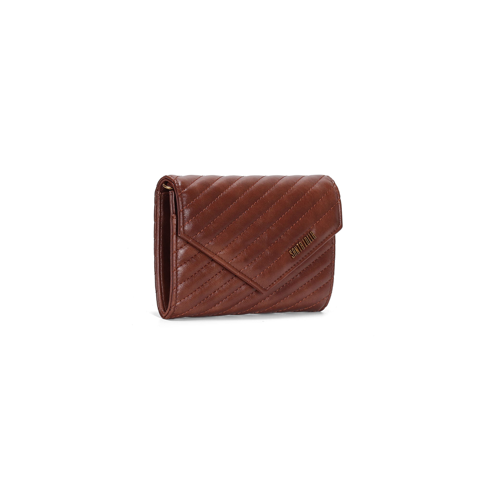 Bolsa Carteira Santa Lolla Marrom Matelassê Corrente