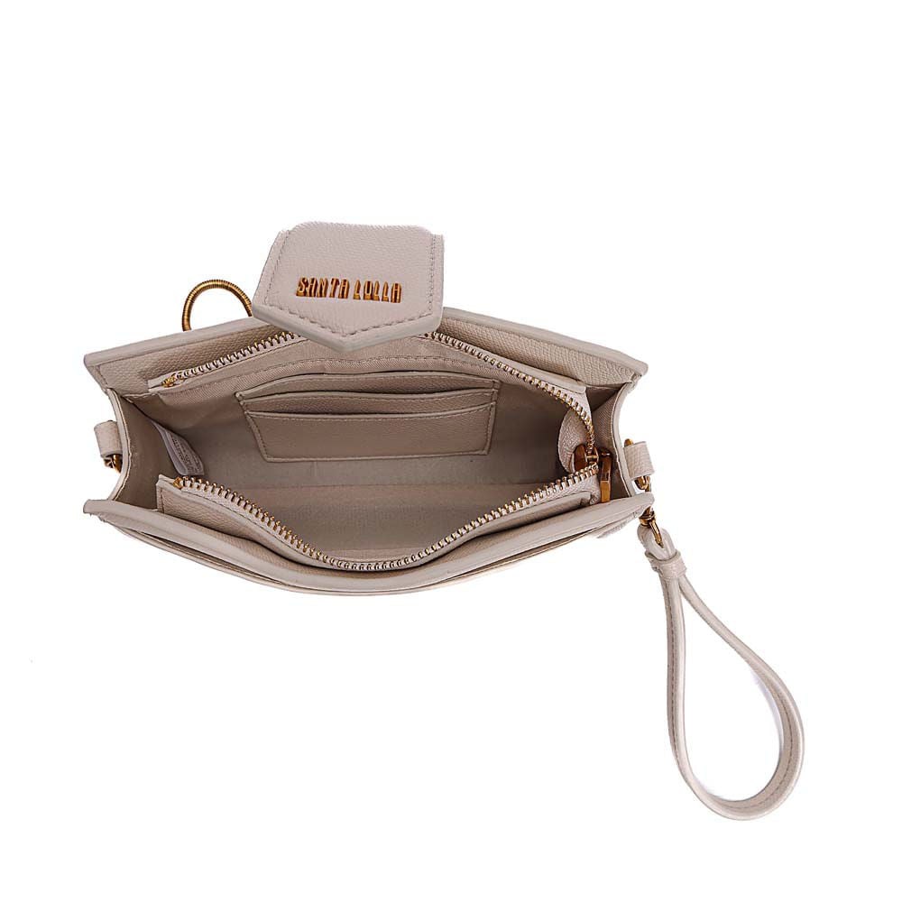 Bolsa Carteira Santa Lolla Off White Alça Corrente