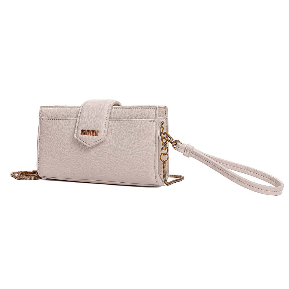 Bolsa Carteira Santa Lolla Off White Alça Corrente