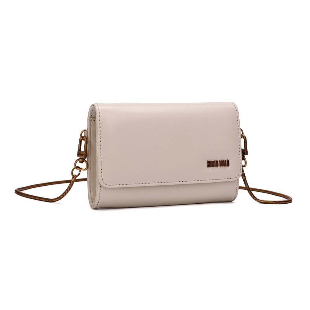 Bolsa Carteira Santa Lolla Off White Alça Corrente
