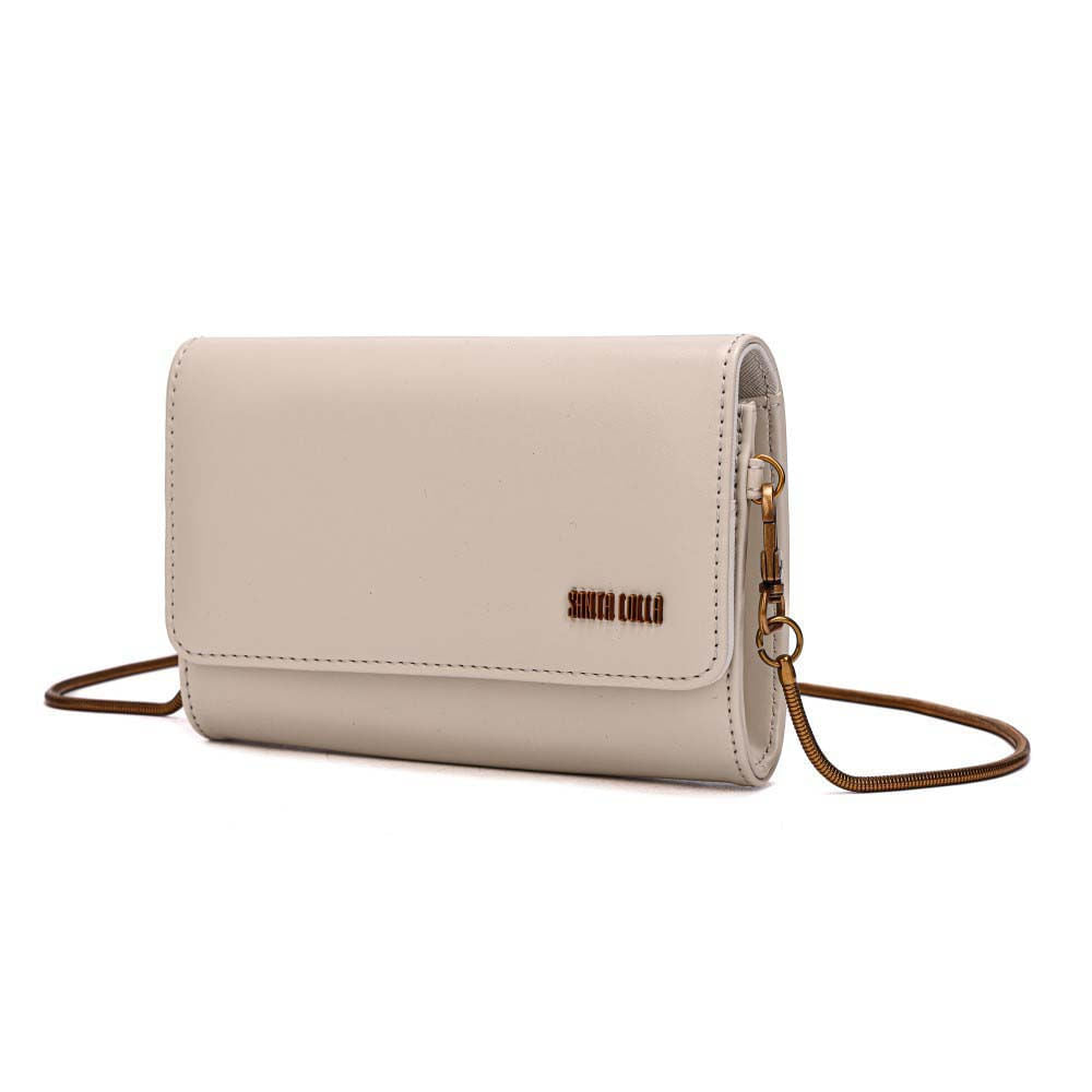 Bolsa Carteira Santa Lolla Off White Alça Corrente