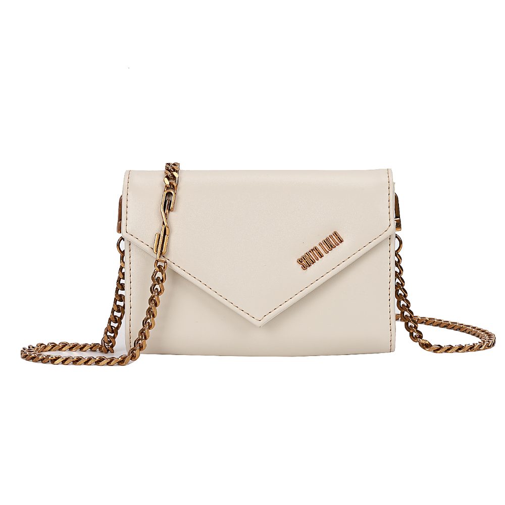 Bolsa Carteira Santa Lolla Off White Alça Corrente