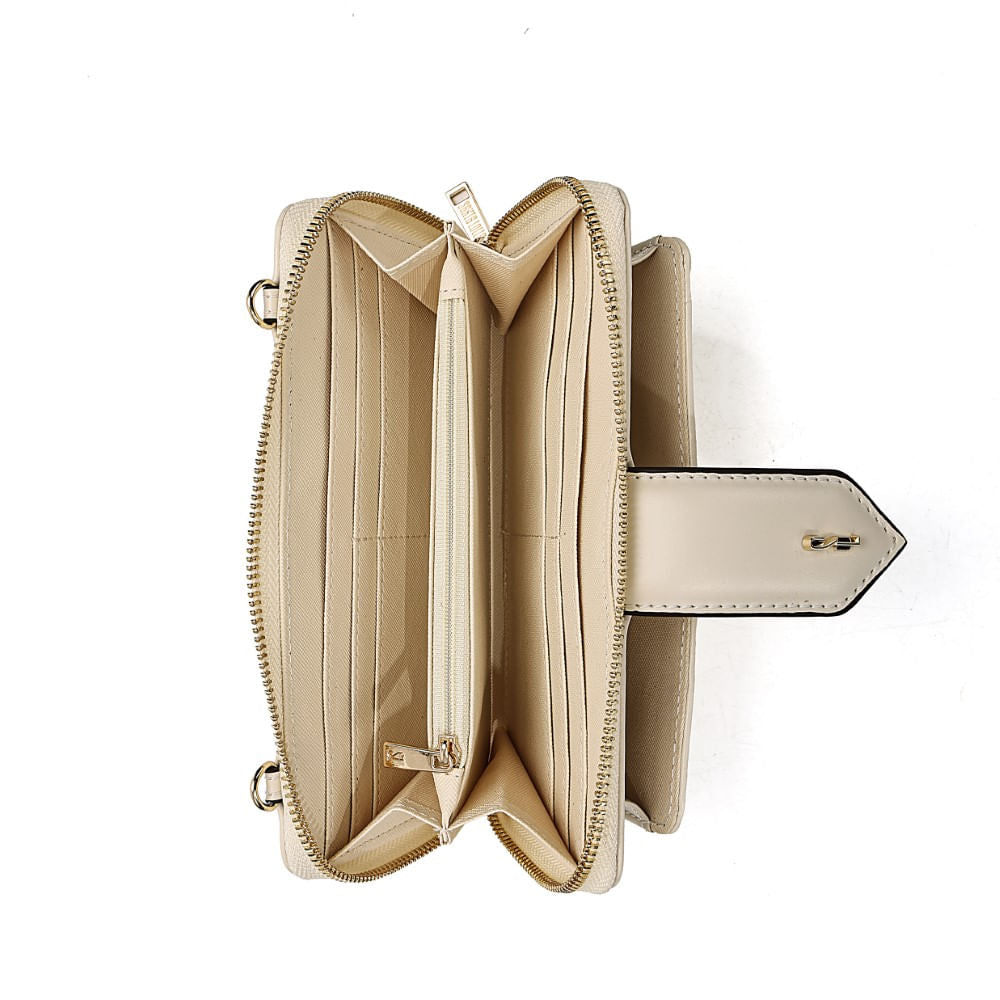 Bolsa Carteira Santa Lolla Off White Alça Transversal 