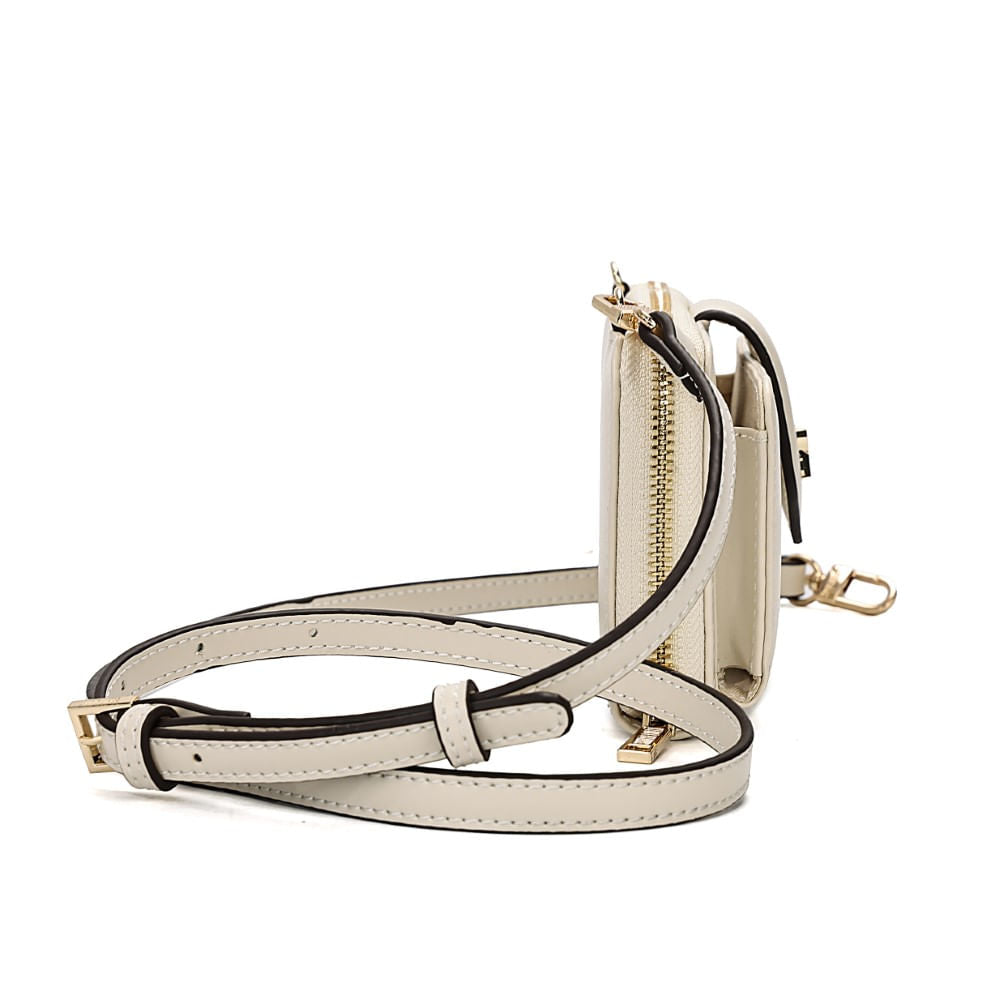 Bolsa Carteira Santa Lolla Off White Alça Transversal 
