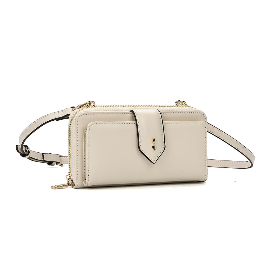 Bolsa Carteira Santa Lolla Off White Alça Transversal 