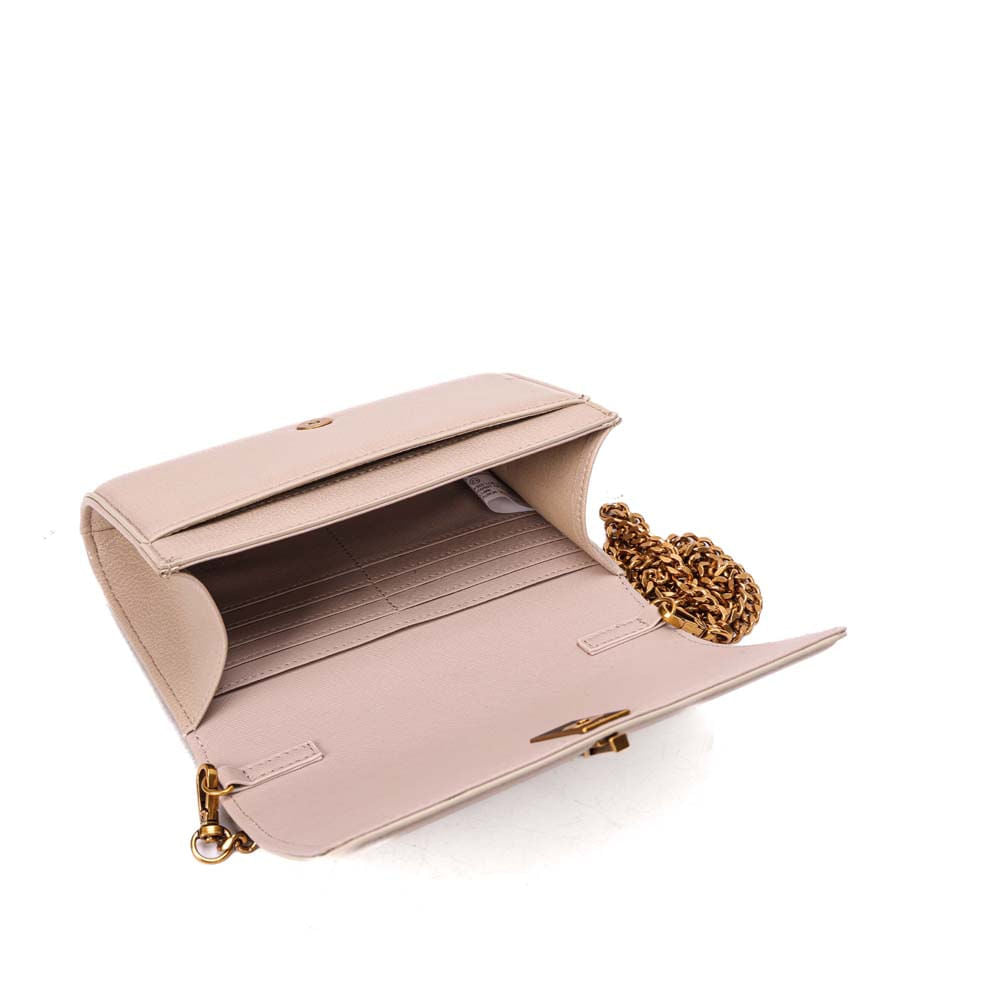 Bolsa Carteira Santa Lolla Off White Corrente Dourada