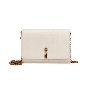 Bolsa Carteira Santa Lolla Off White Croco Alça Corrente