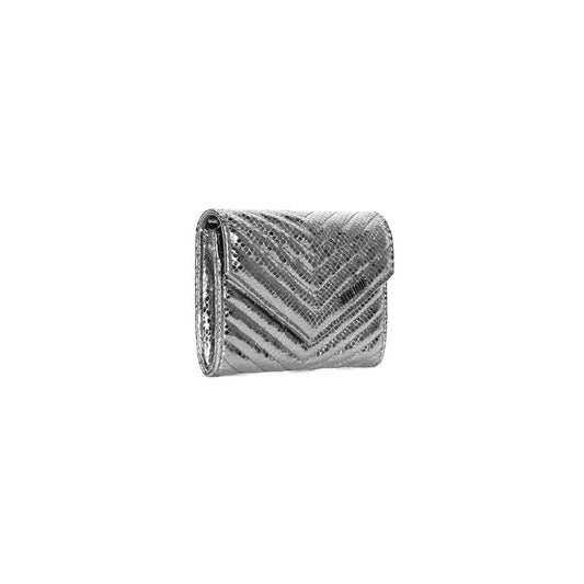 Bolsa Carteira Santa Lolla Prata Metalizada Alça Transversal