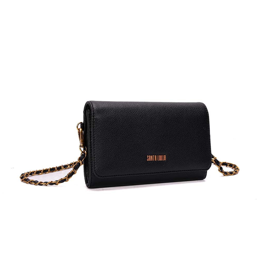 Bolsa Carteira Santa Lolla Preta Alça Corrente