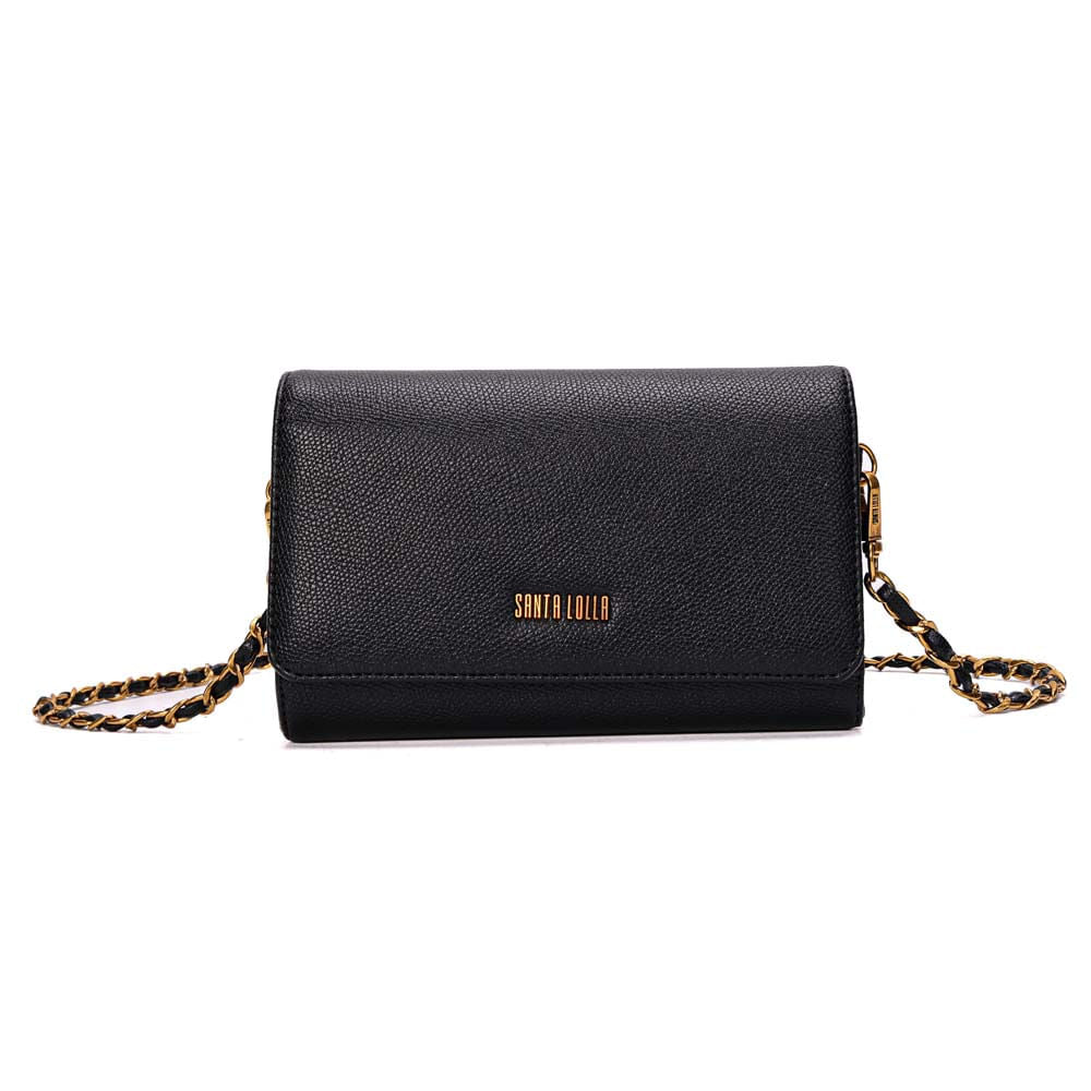 Bolsa Carteira Santa Lolla Preta Alça Corrente