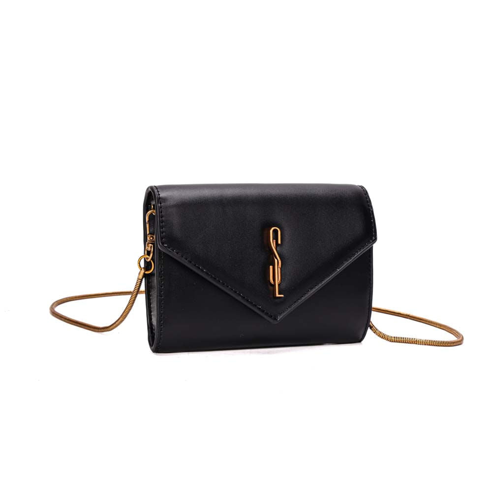 Bolsa Carteira Santa Lolla Preta Alça Corrente
