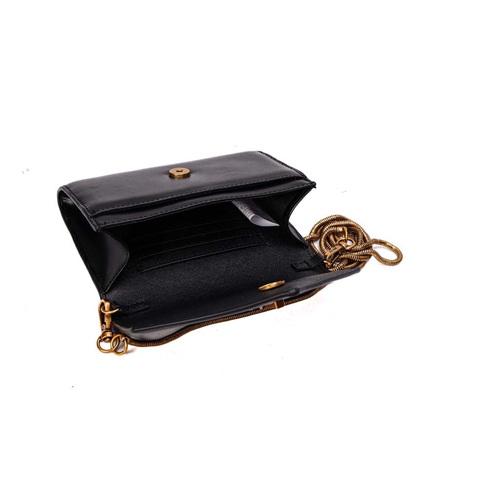 Bolsa Carteira Santa Lolla Preta Alça Corrente