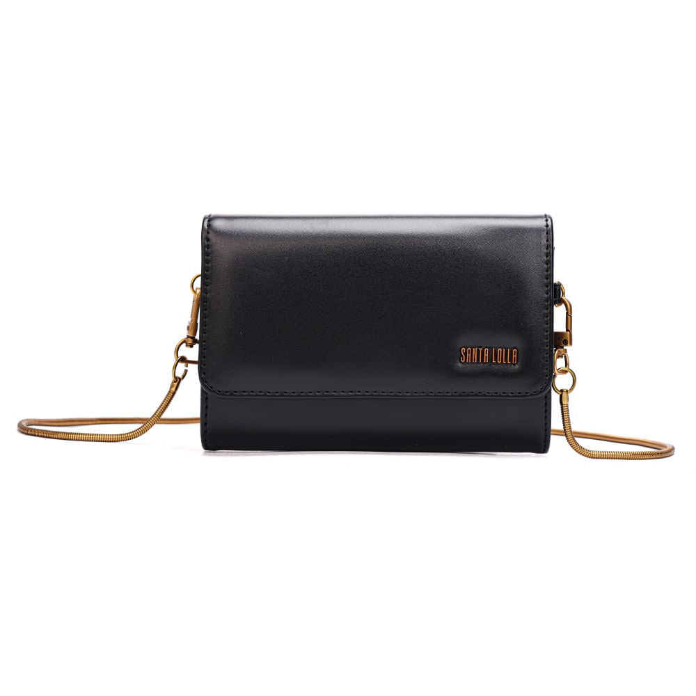 Bolsa Carteira Santa Lolla Preta Alça Corrente