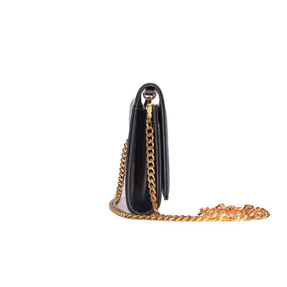 Bolsa Carteira Santa Lolla Preta Alça Correntes
