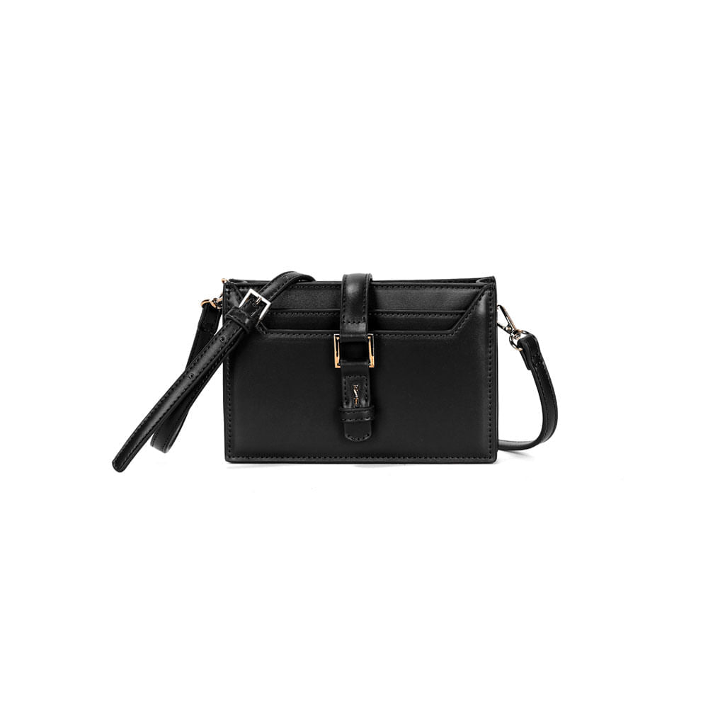 Bolsa Carteira Santa Lolla Preta Alça Transversal