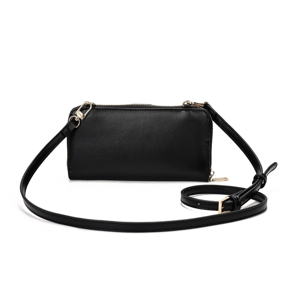 Bolsa Carteira Santa Lolla Preta Alça Transversal 