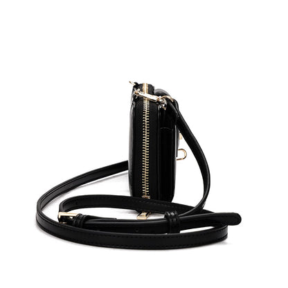 Bolsa Carteira Santa Lolla Preta Alça Transversal 