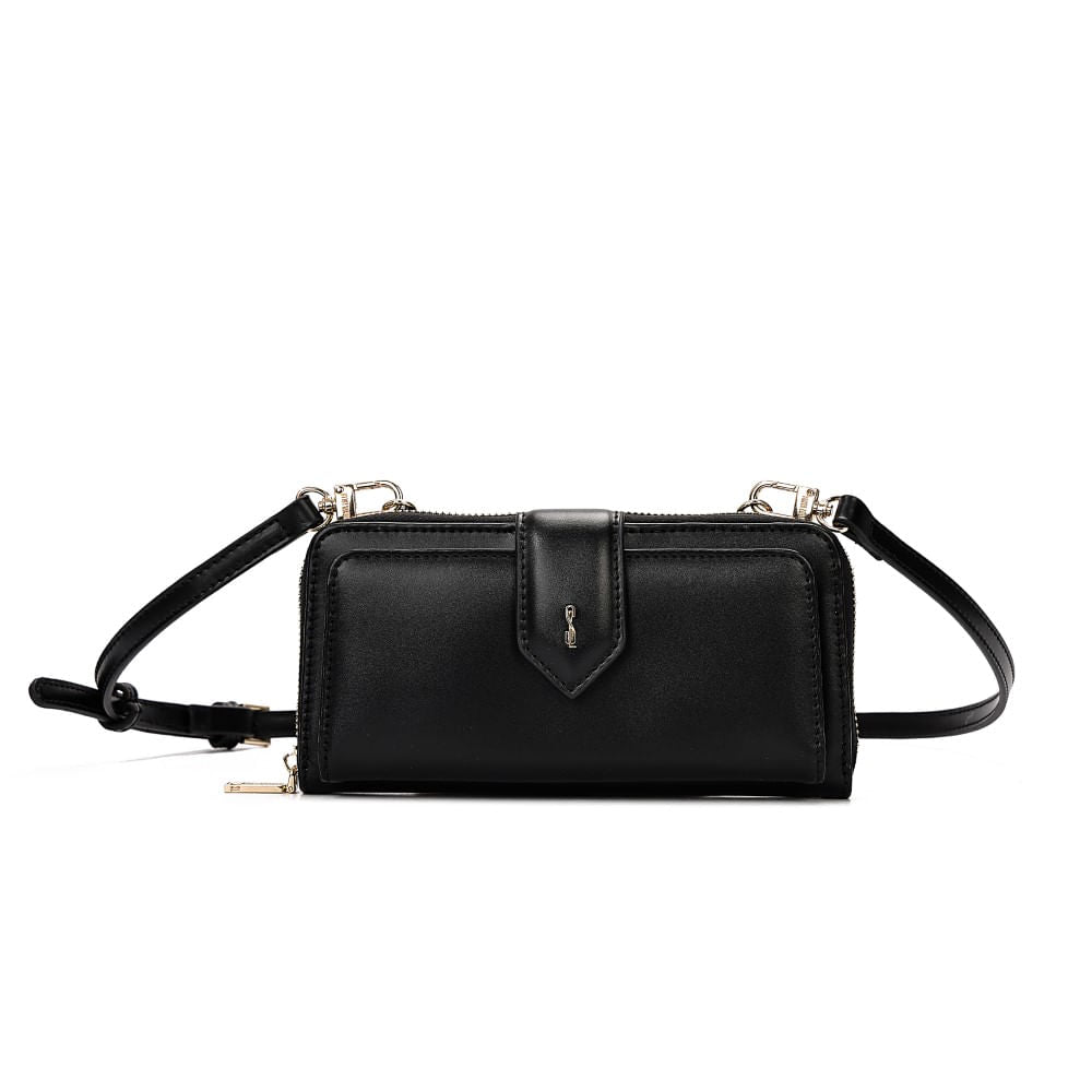 Bolsa Carteira Santa Lolla Preta Alça Transversal 