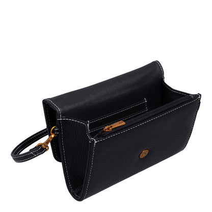 Bolsa Carteira Santa Lolla Preta Alça Transversal 