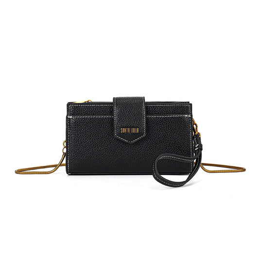 Bolsa Carteira Santa Lolla Preta Alça Transversal Corrente