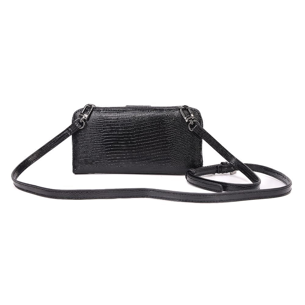 Bolsa Carteira Santa Lolla Preta Textura Lizard