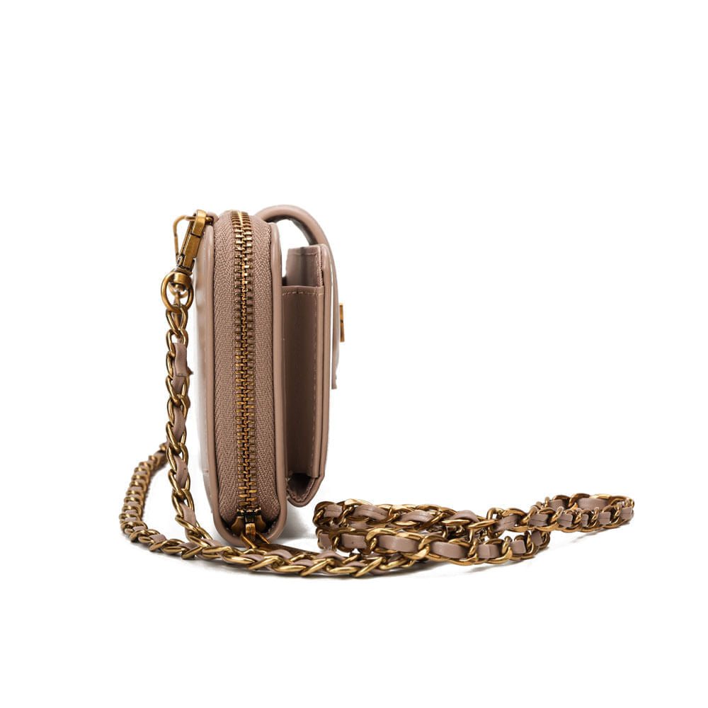 Bolsa Carteira Santa Lolla Rosa Alça Corrente
