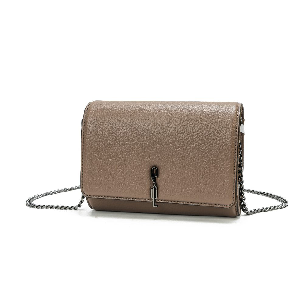 Bolsa Carteira Santa Lolla Taupe Alça Corrente