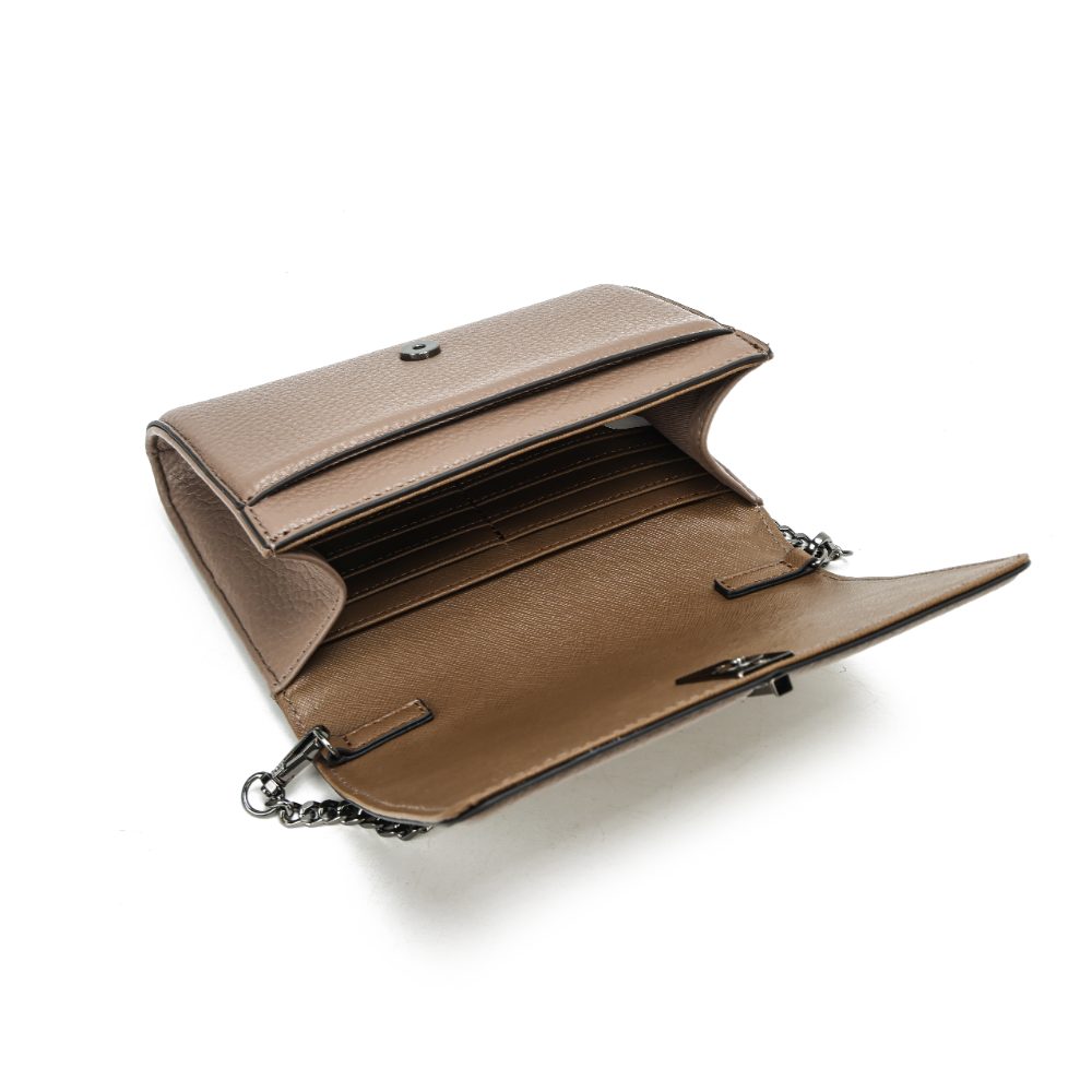 Bolsa Carteira Santa Lolla Taupe Alça Corrente