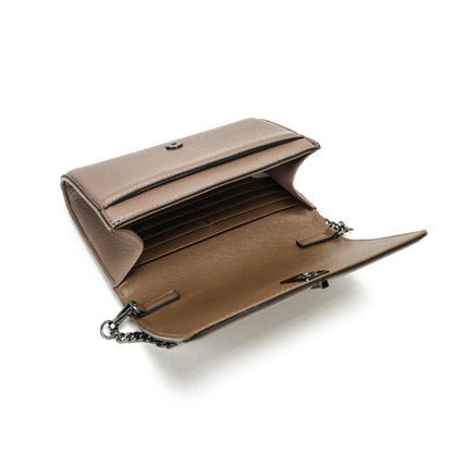Bolsa Carteira Santa Lolla Taupe Alça Corrente