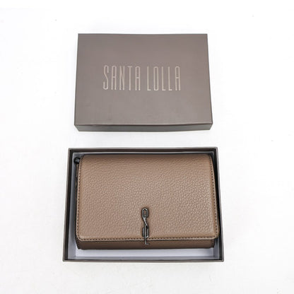 Bolsa Carteira Santa Lolla Taupe Alça Corrente