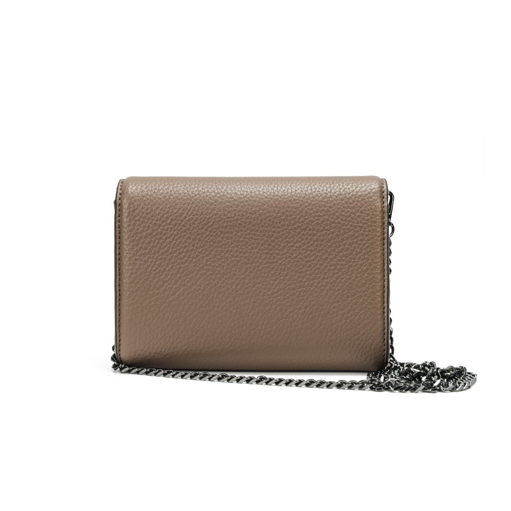 Bolsa Carteira Santa Lolla Taupe Alça Corrente