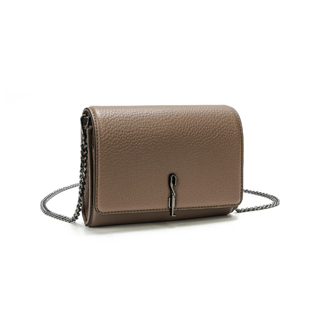 Bolsa Carteira Santa Lolla Taupe Alça Corrente