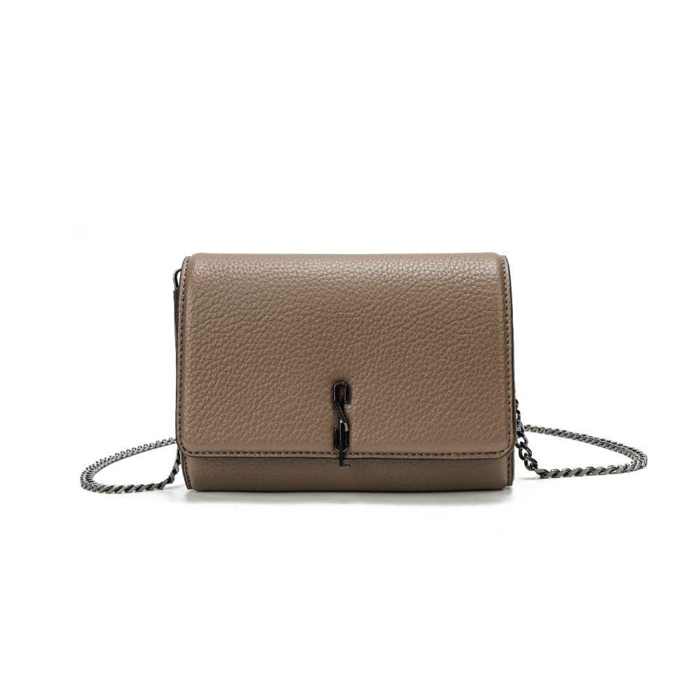Bolsa Carteira Santa Lolla Taupe Alça Corrente