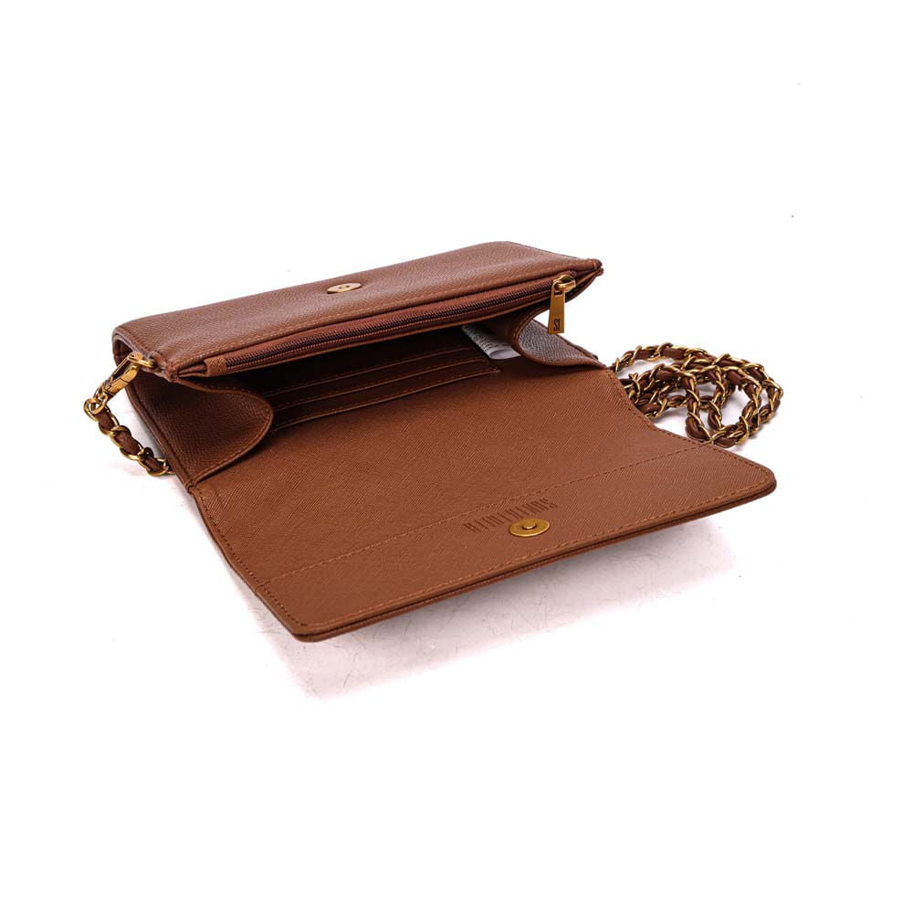 Bolsa Carteira Santa Lolla Terracota Alça Corrente