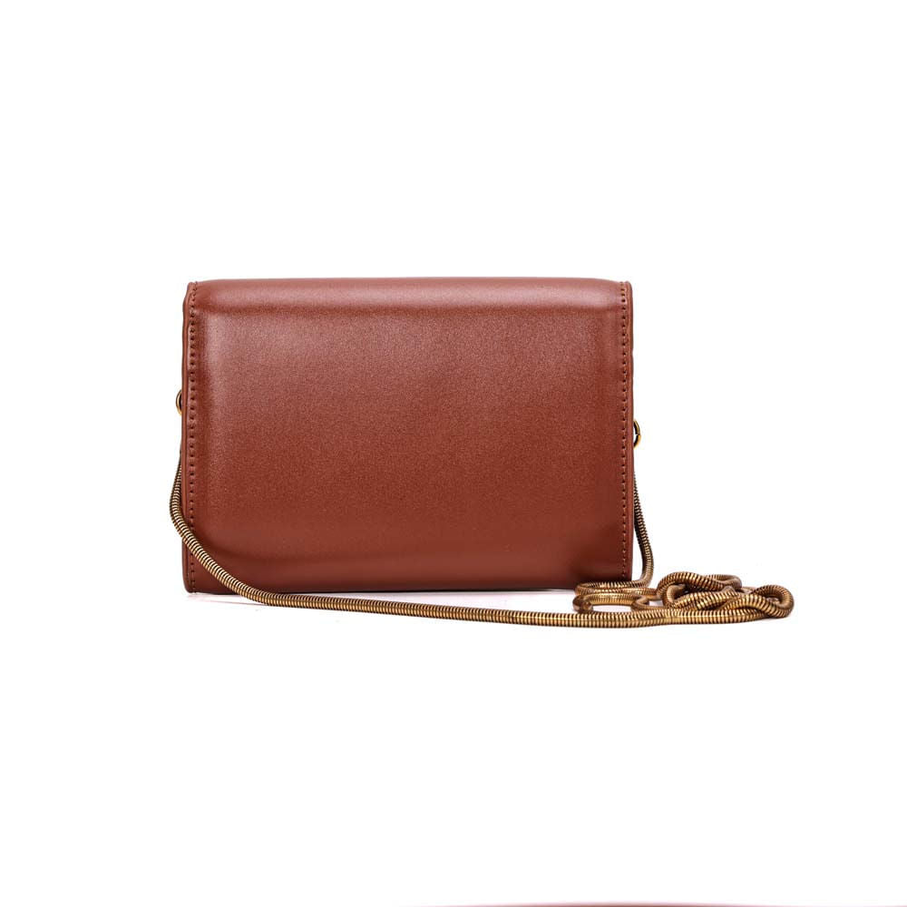 Bolsa Carteira Santa Lolla Terracota Alça Corrente