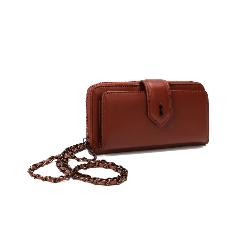 Bolsa Carteira Santa Lolla Terracota Alça Corrente