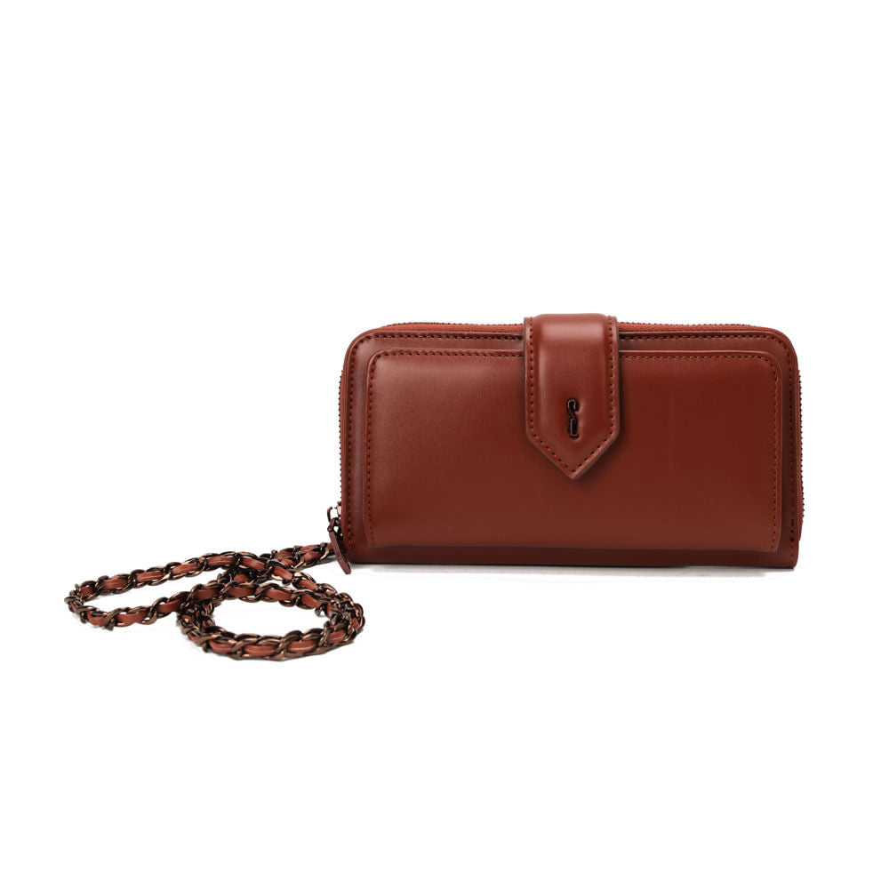 Bolsa Carteira Santa Lolla Terracota Alça Corrente