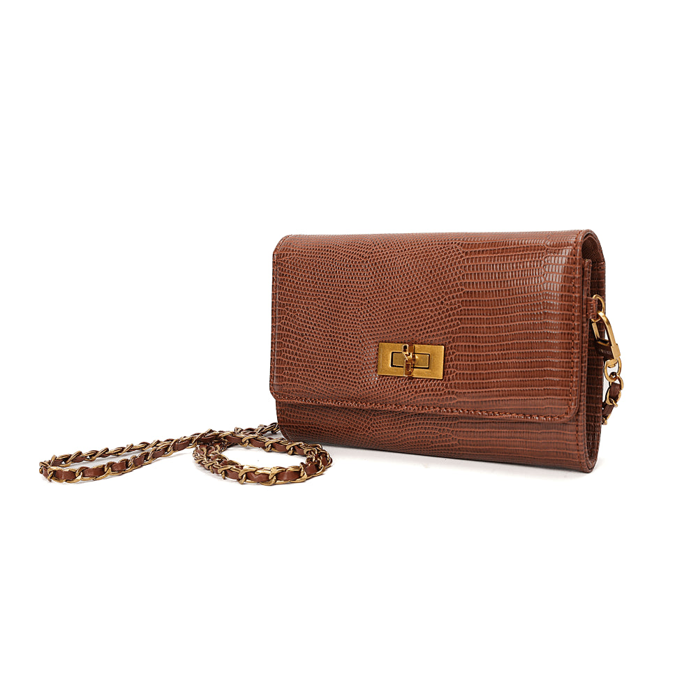 Bolsa Carteira Santa Lolla Terracota Lizard Corrente