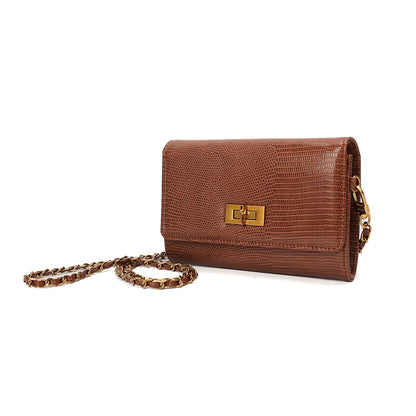 Bolsa Carteira Santa Lolla Terracota Lizard Corrente